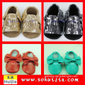 Old Fashion French wholesale hot sale sweet color tassels and bow moccasin China made shoes